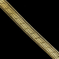 14K Yellow Gold Estate Fancy Flat Link Bracelet, 14k yellow gold, Long's Jewelers