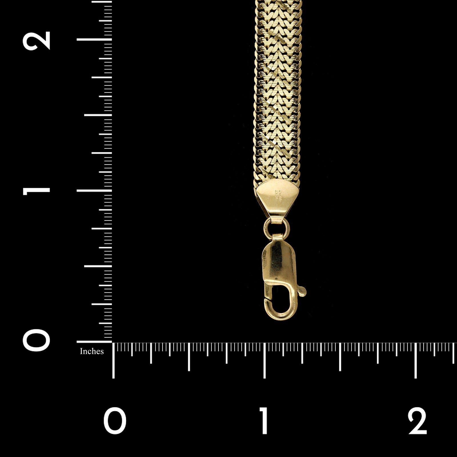 14K Yellow Gold Estate Fancy Flat Link Bracelet, 14k yellow gold, Long's Jewelers