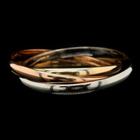 18K Tricolor Gold Estate Rolling Bangle Bracelet, 18k tri-color, Long's Jewelers