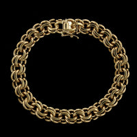 14K Yellow Gold Estate Double Link Charm Bracelet, 14k yellow gold, Long's Jewelers