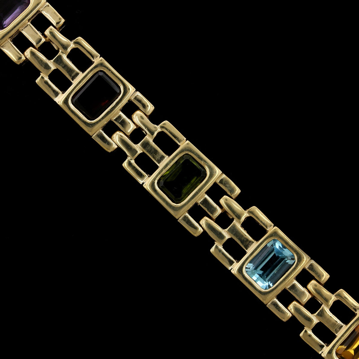 14K Yellow Gold Estate Gem-set Bracelet, 14k yellow gold, Long's Jewelers