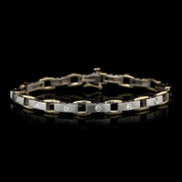 14K Two-tone Gold Estate Diamond Bracelet, 14k yellow and white gold, Long's Jewelers