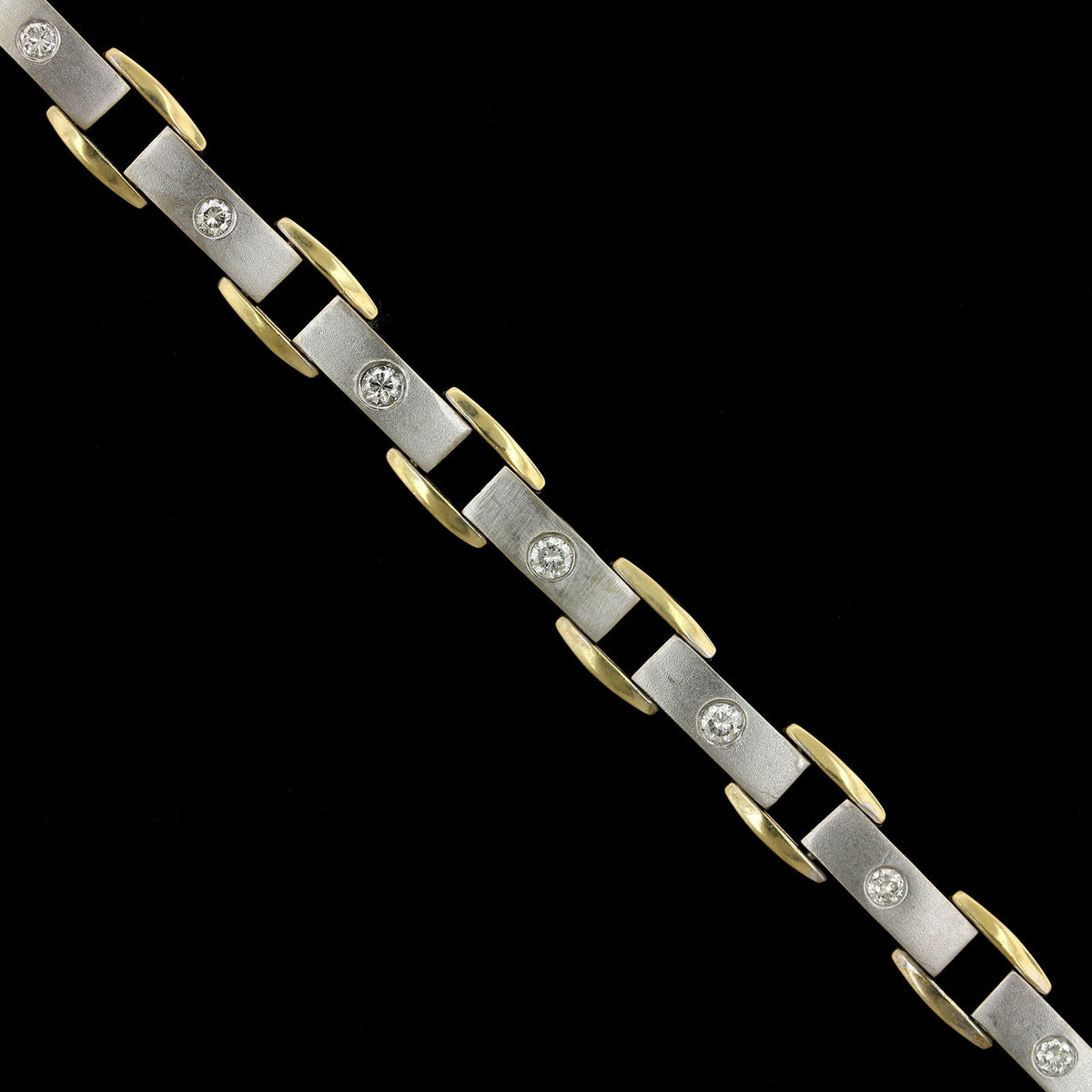14K Two-tone Gold Estate Diamond Bracelet, 14k yellow and white gold, Long's Jewelers