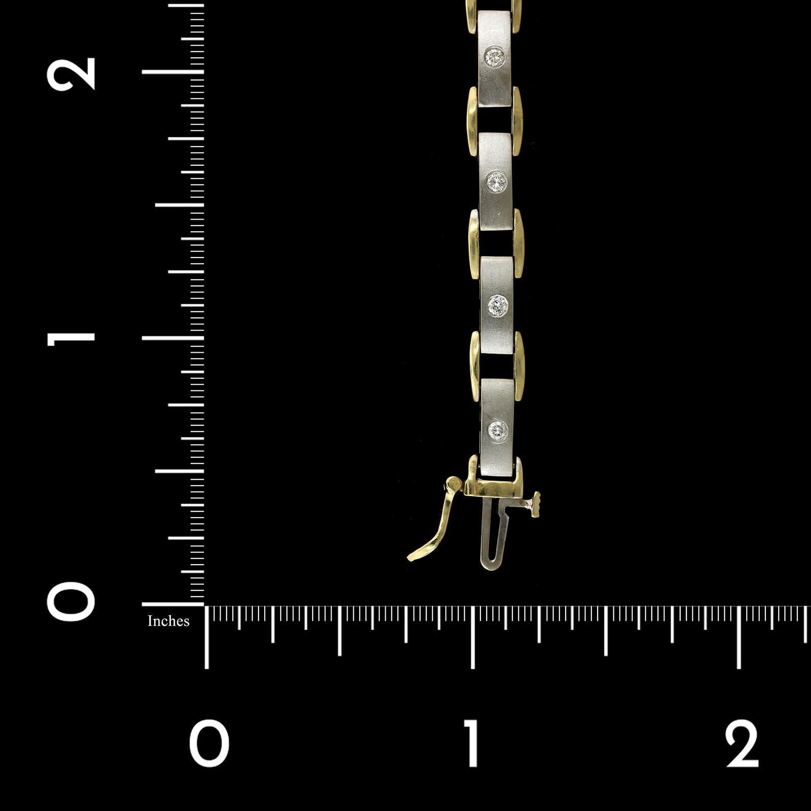 14K Two-tone Gold Estate Diamond Bracelet, 14k yellow and white gold, Long's Jewelers