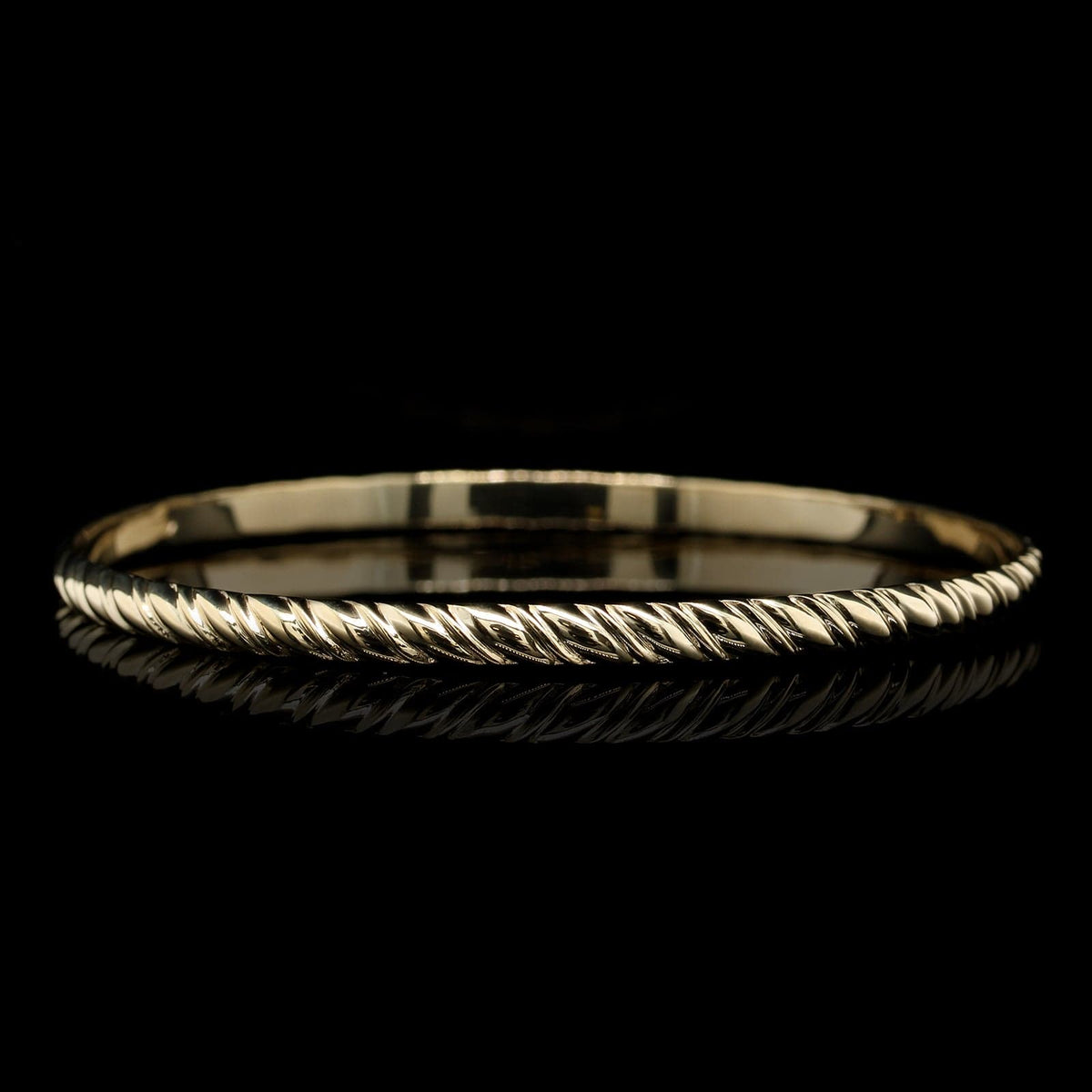 14K Yellow Gold Estate Twisted Bangle Bracelet