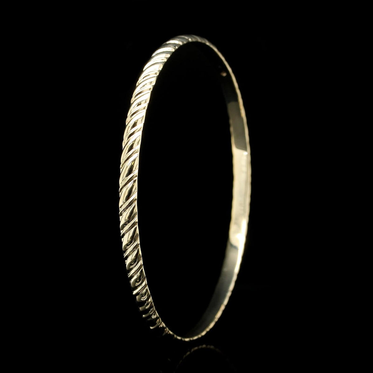 14K Yellow Gold Estate Twisted Bangle Bracelet