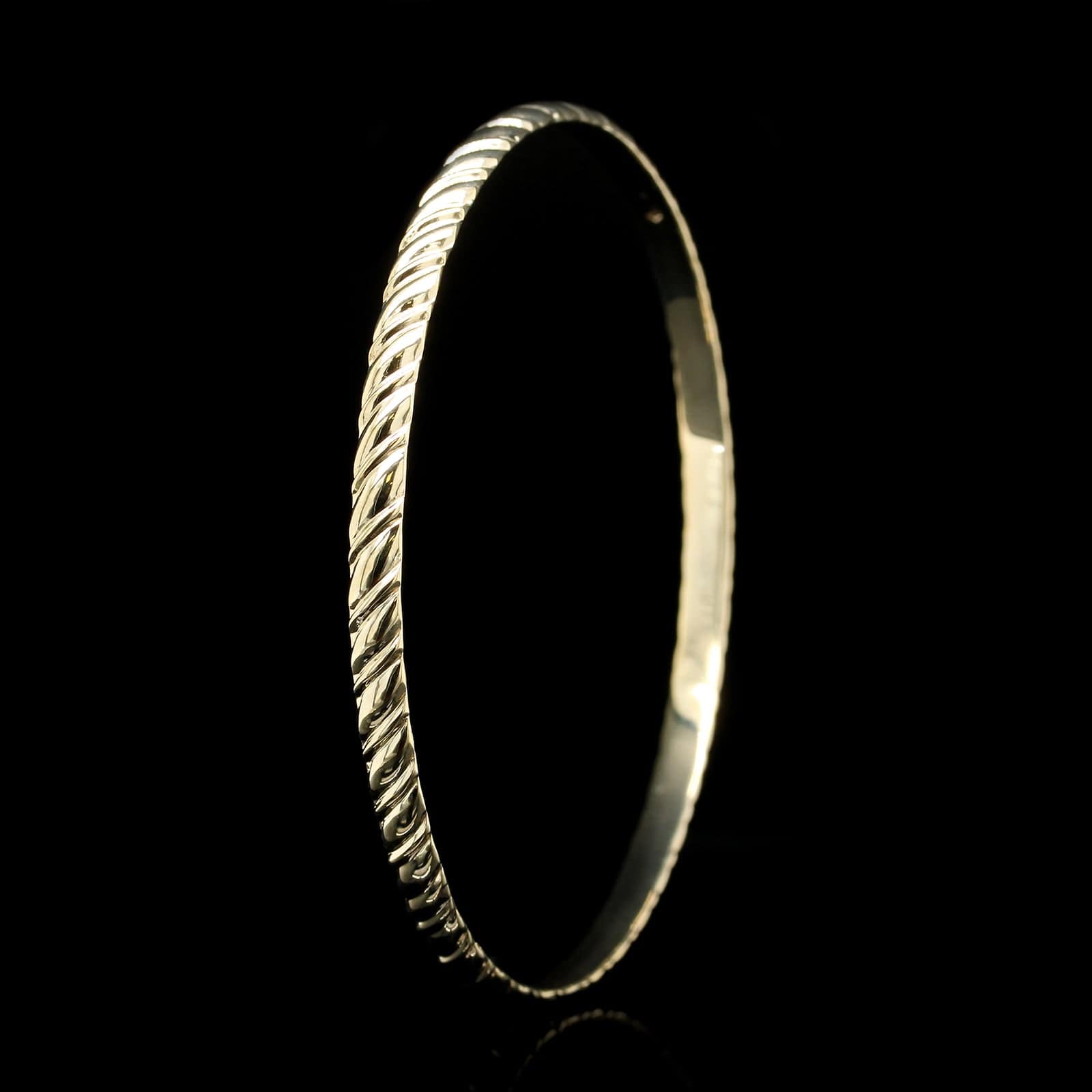 14K Yellow Gold Estate Twisted Bangle Bracelet