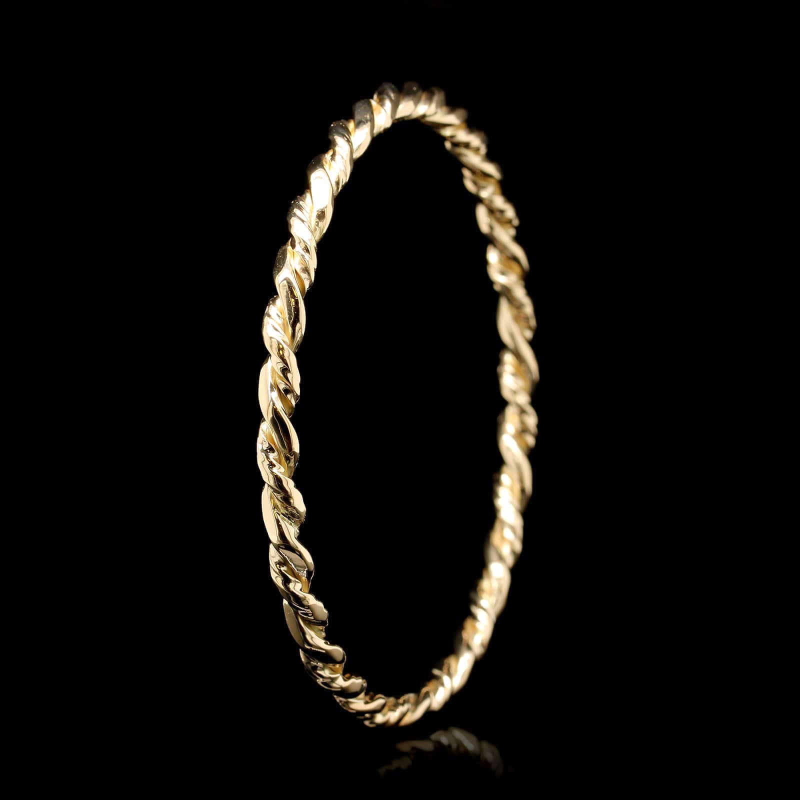18K Yellow Gold Estate Twisted Bangle Bracelet
