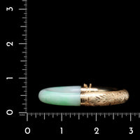 14K Yellow Gold Estate Jadeite Bangle