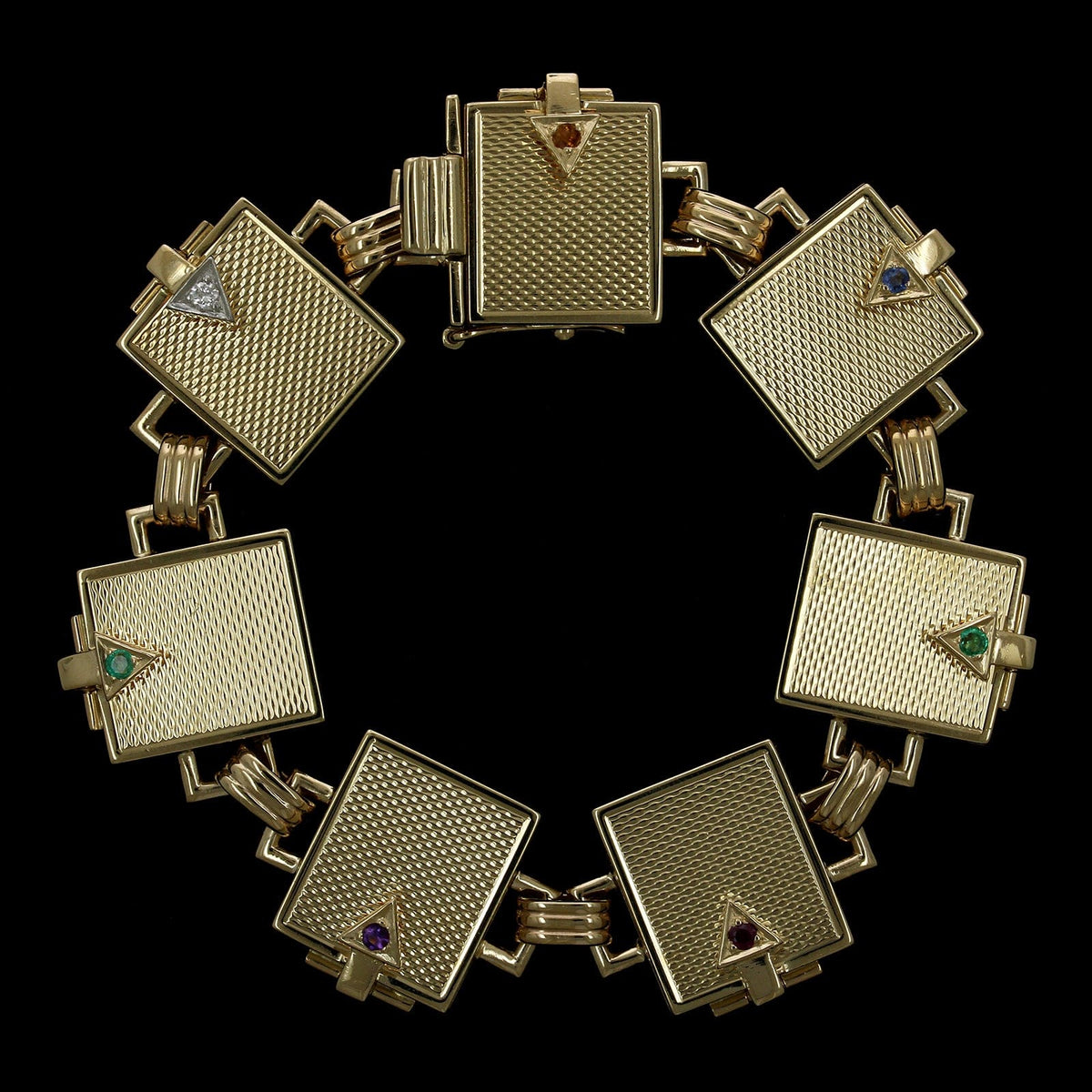 Retro 14K Yellow Gold Estate Dearest Locket Bracelet