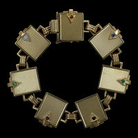 Retro 14K Yellow Gold Estate Dearest Locket Bracelet