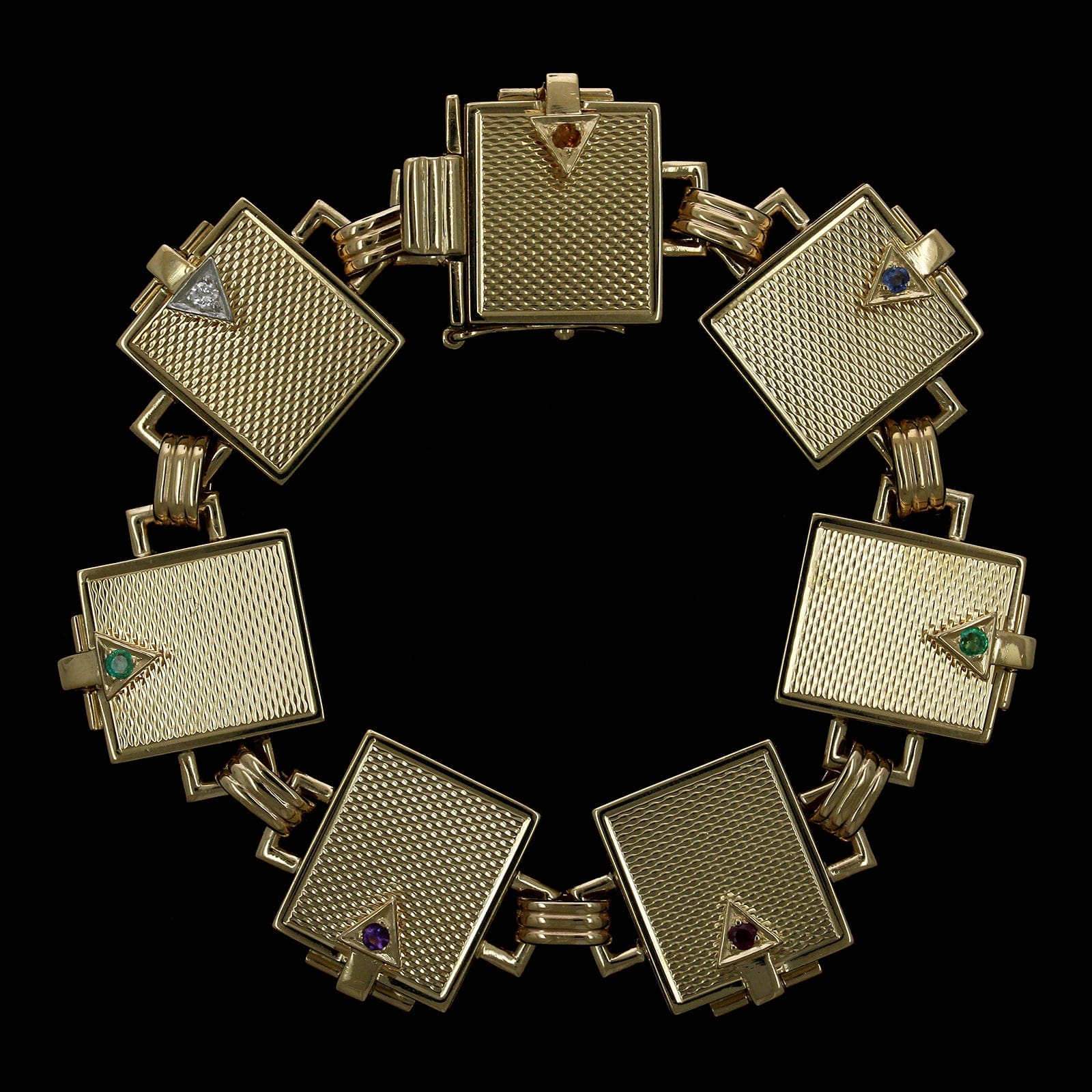 Retro 14K Yellow Gold Estate Dearest Locket Bracelet