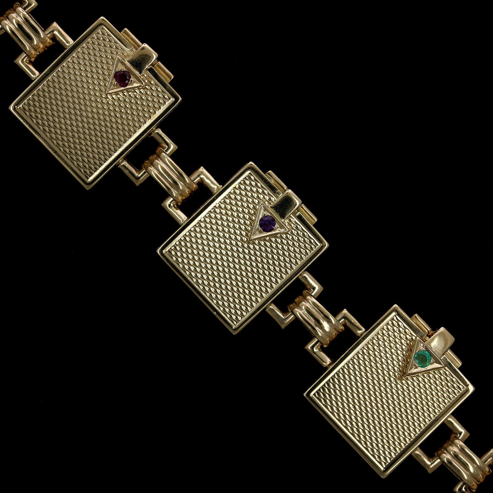 Retro 14K Yellow Gold Estate Dearest Locket Bracelet