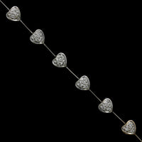 18K White Gold Estate Diamond Heart Bracelet