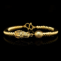 23K Yellow Gold Estate Dragon Bangle Bracelet