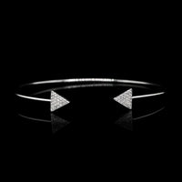 14K White Gold Estate Diamond Bangle Bracelet