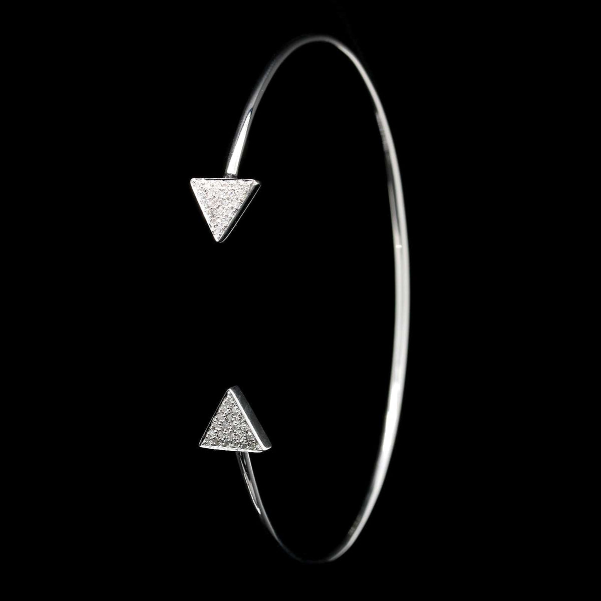 14K White Gold Estate Diamond Bangle Bracelet