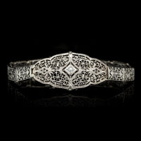 Vintage 14K White Gold Estate Diamond Bracelet
