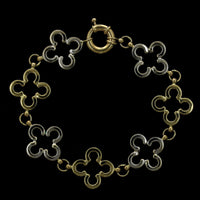 14K Two-tone Gold Estate Clover Bracelet