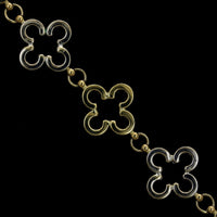 14K Two-tone Gold Estate Clover Bracelet