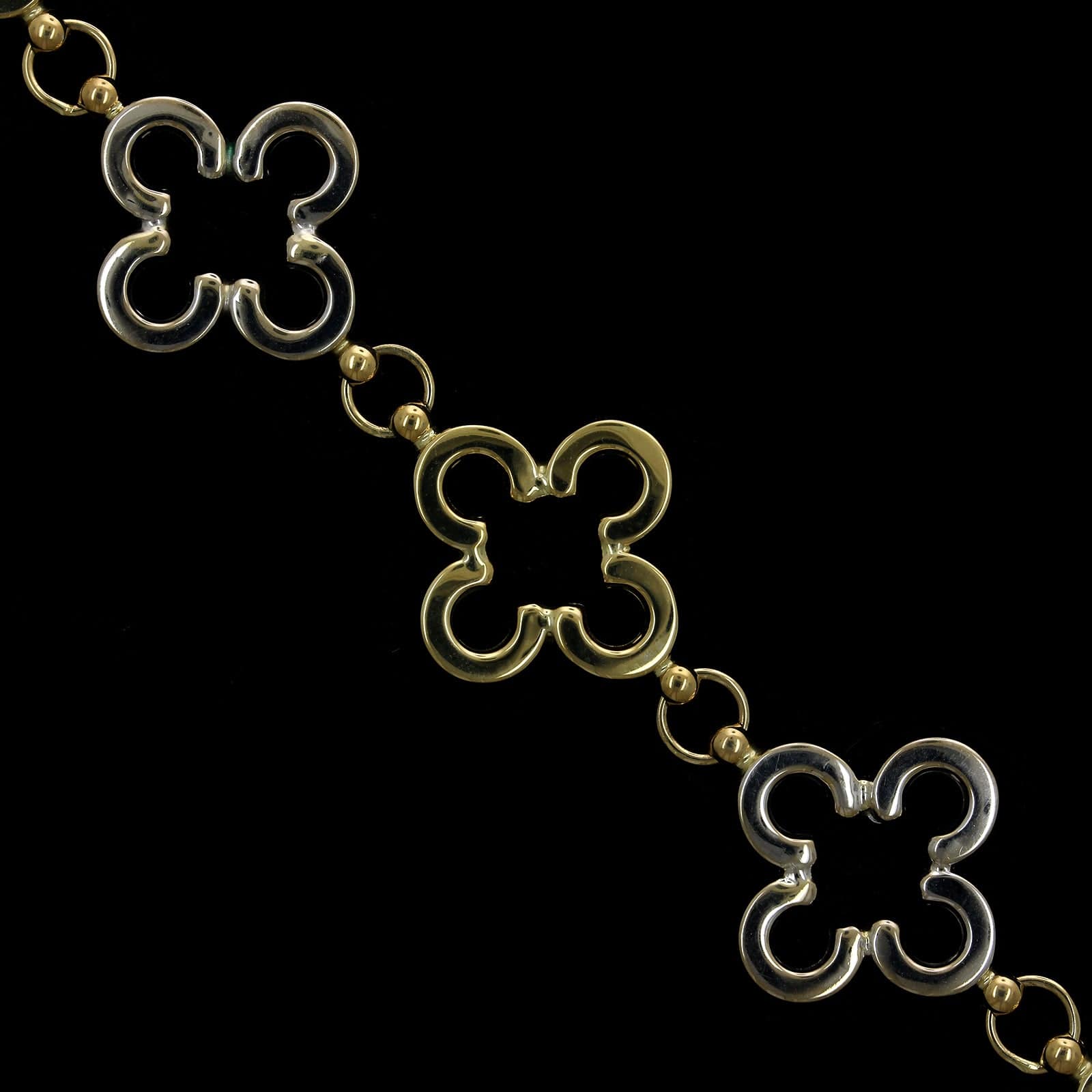 14K Two-tone Gold Estate Clover Bracelet