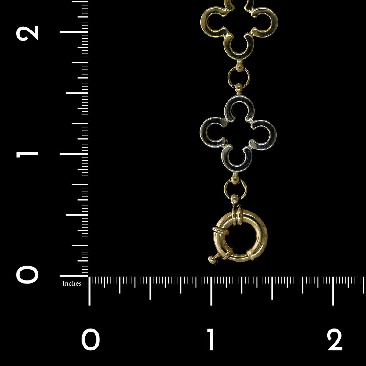 14K Two-tone Gold Estate Clover Bracelet