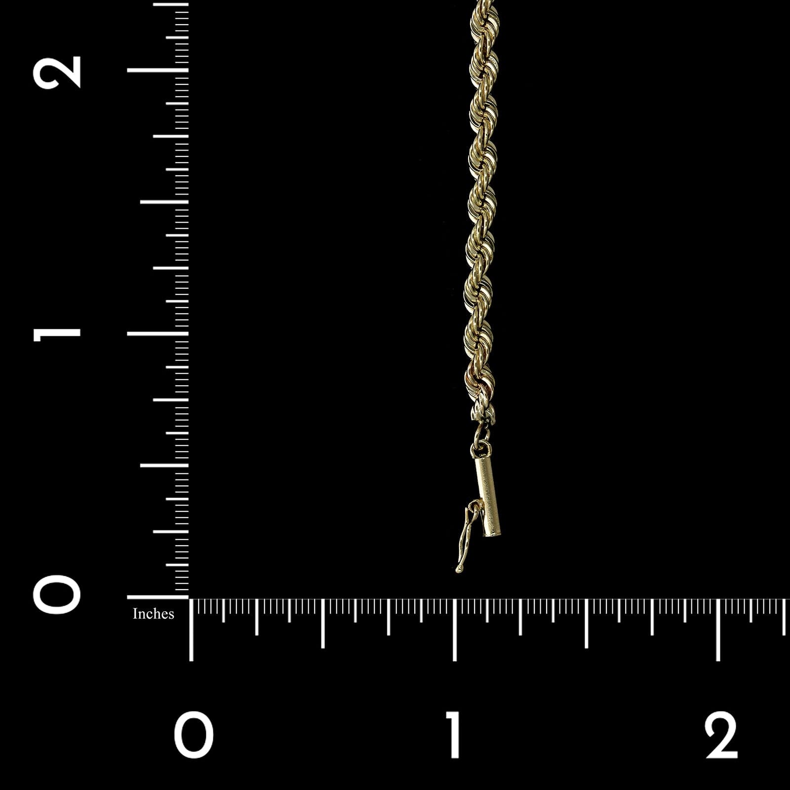 14K Yellow Gold Estate Rope Bracelet