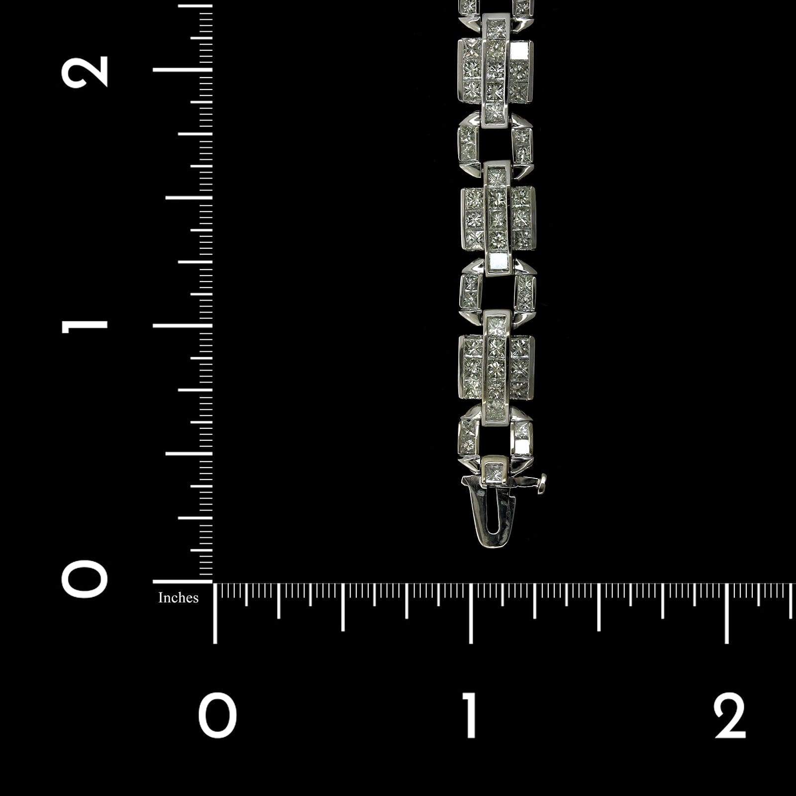 18K White Gold Estate Diamond Bracelet