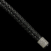John Hardy Sterling Silver Estate Black Rhodium Classic Chain Diamond Bracelet