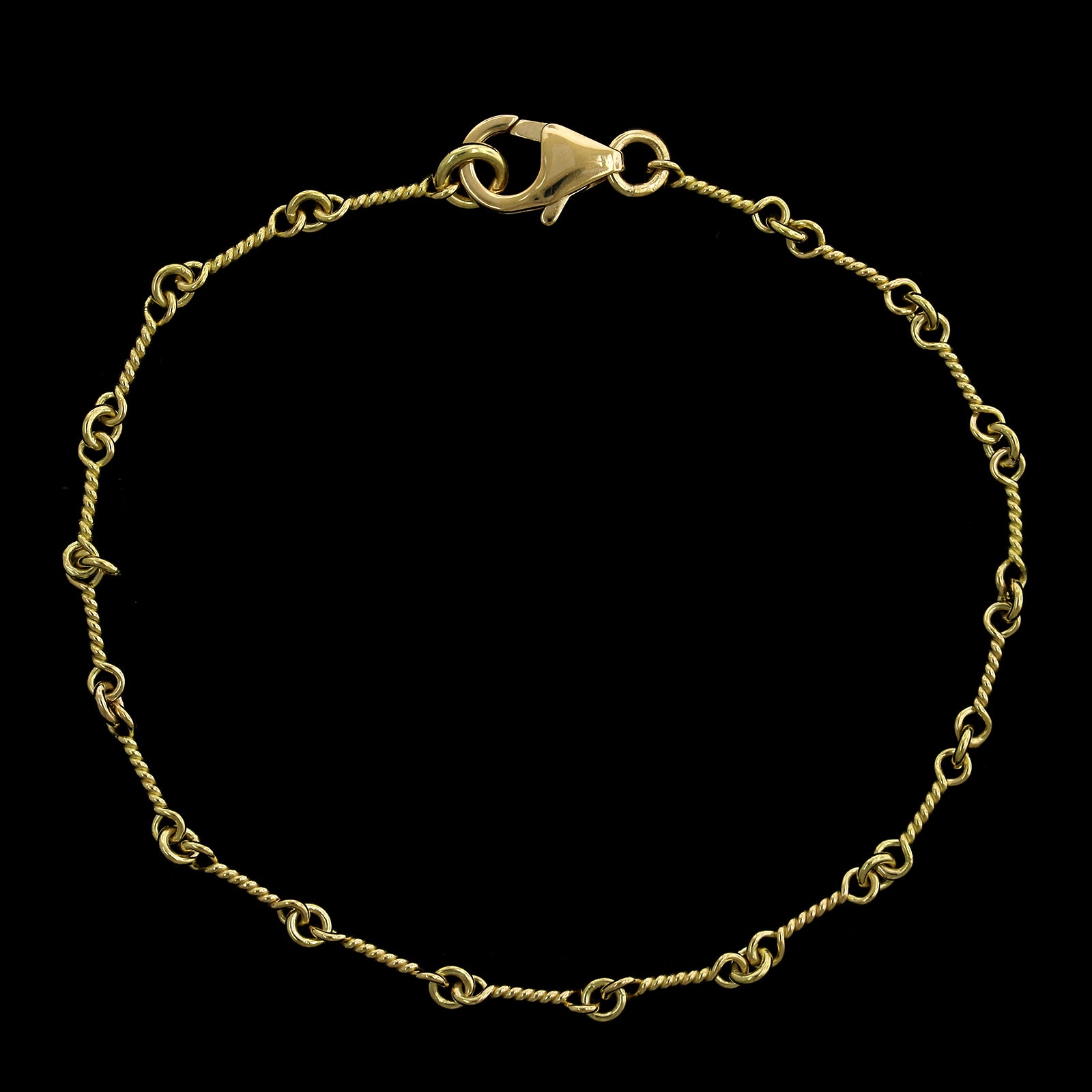 18K Yellow Gold Estate Twisted Dogbone Bracelet