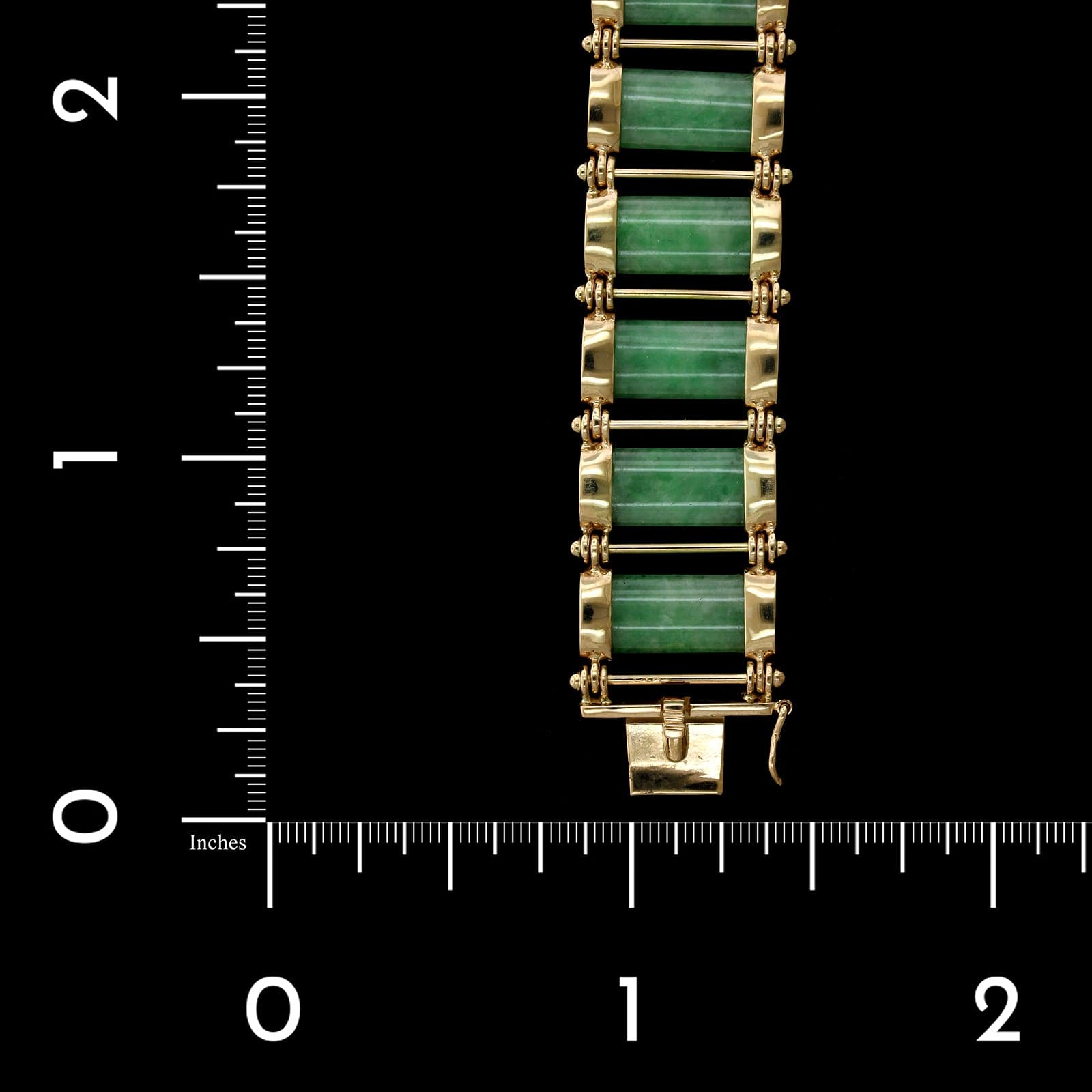 Gump's 14K Yellow Gold Estate Jadeite Bracelet