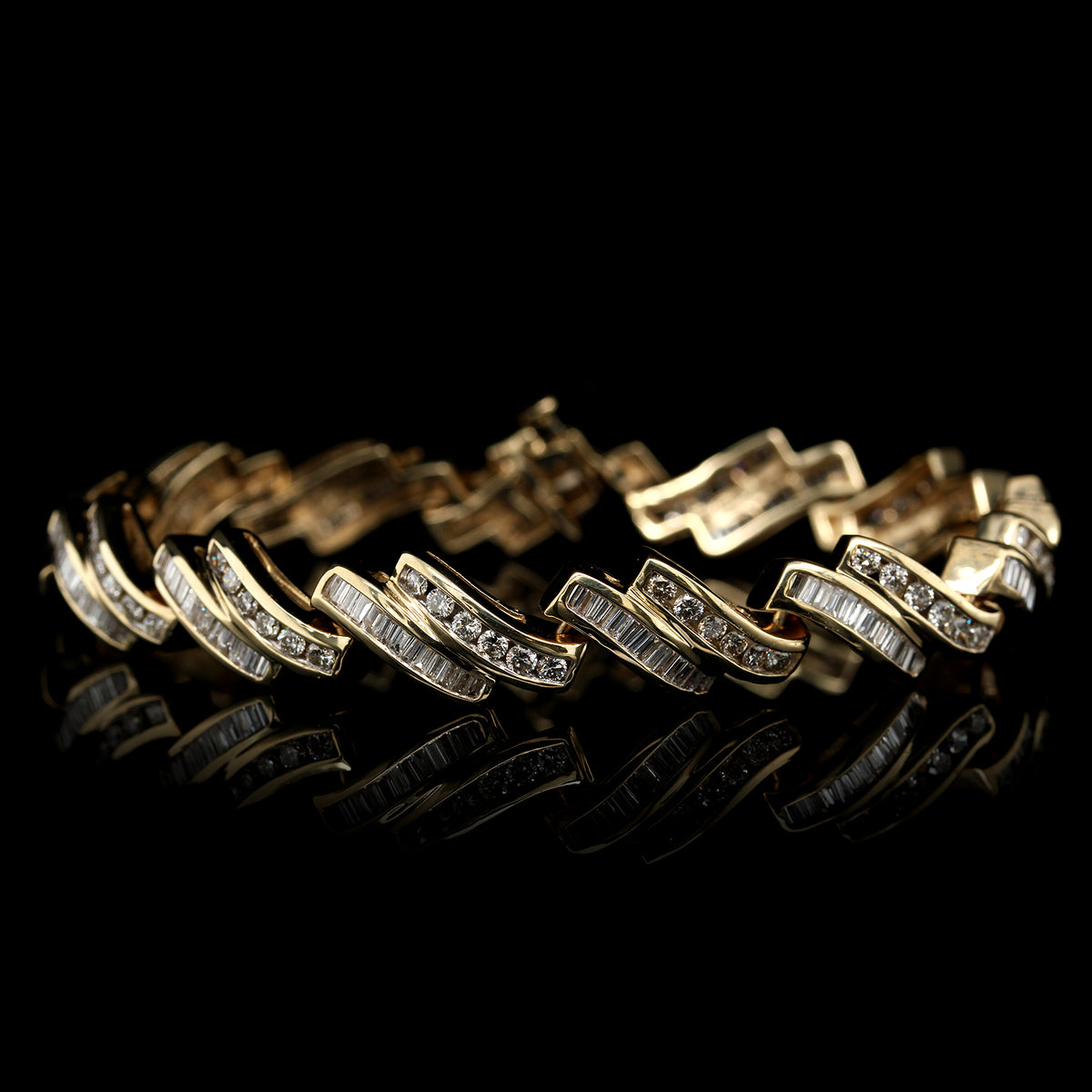 14K Yellow Gold Estate Diamond Bracelet