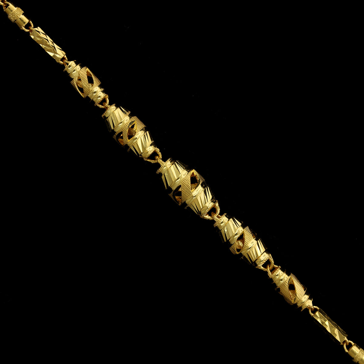 24K Yellow Gold Estate Fancy Link Bracelet