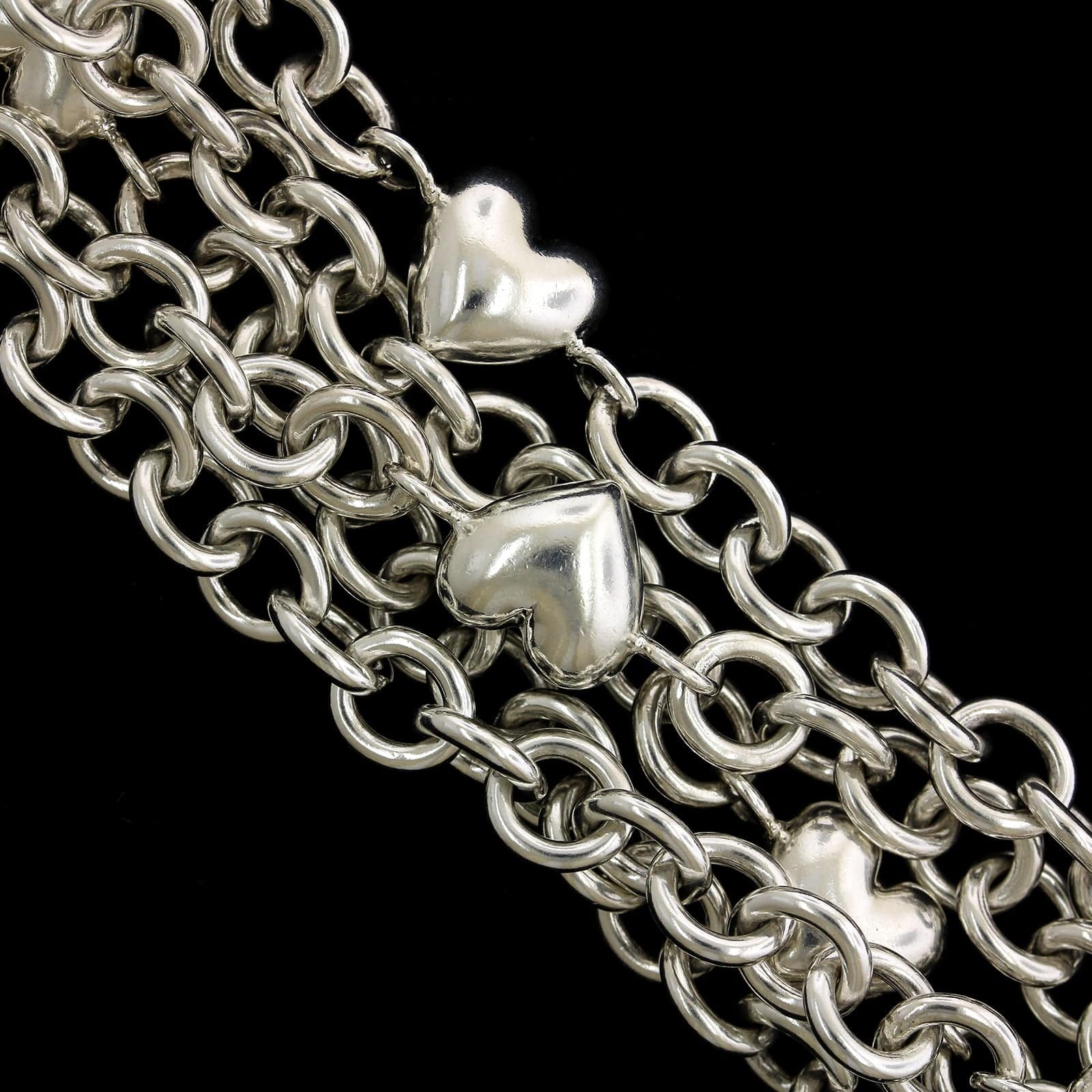 Tiffany & Co. Sterling Silver Estate Five Strand Heart Bracelet