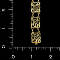 18K Yellow Gold Estate Plaque Link Bracelet