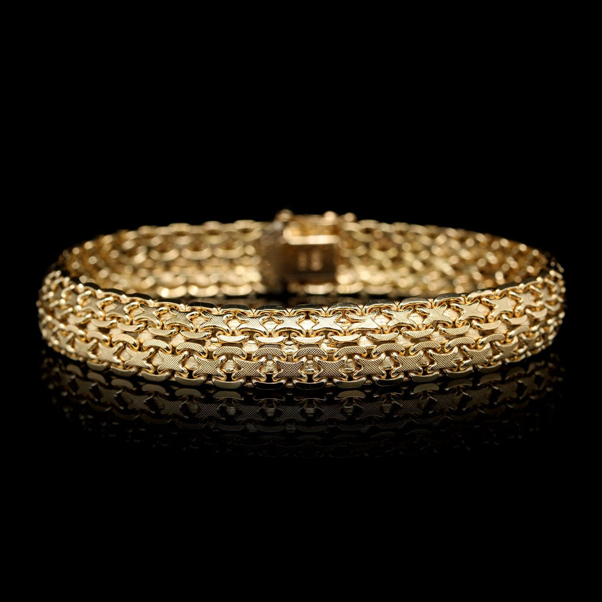 14K Yellow Gold Estate Bismark Link Bracelet