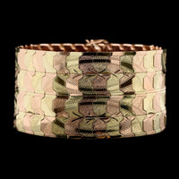 14K Rose and Yellow Gold Wide Link Bracelet