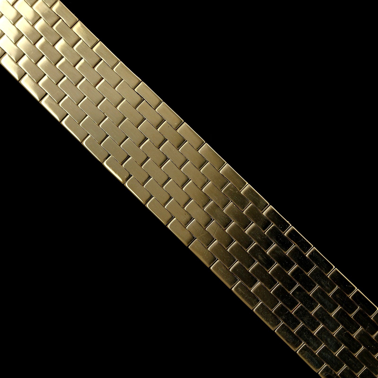 14K Yellow Gold Estate Brick Link Bracelet