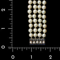 Estate Cultured Pearl and Sapphire Bracelet