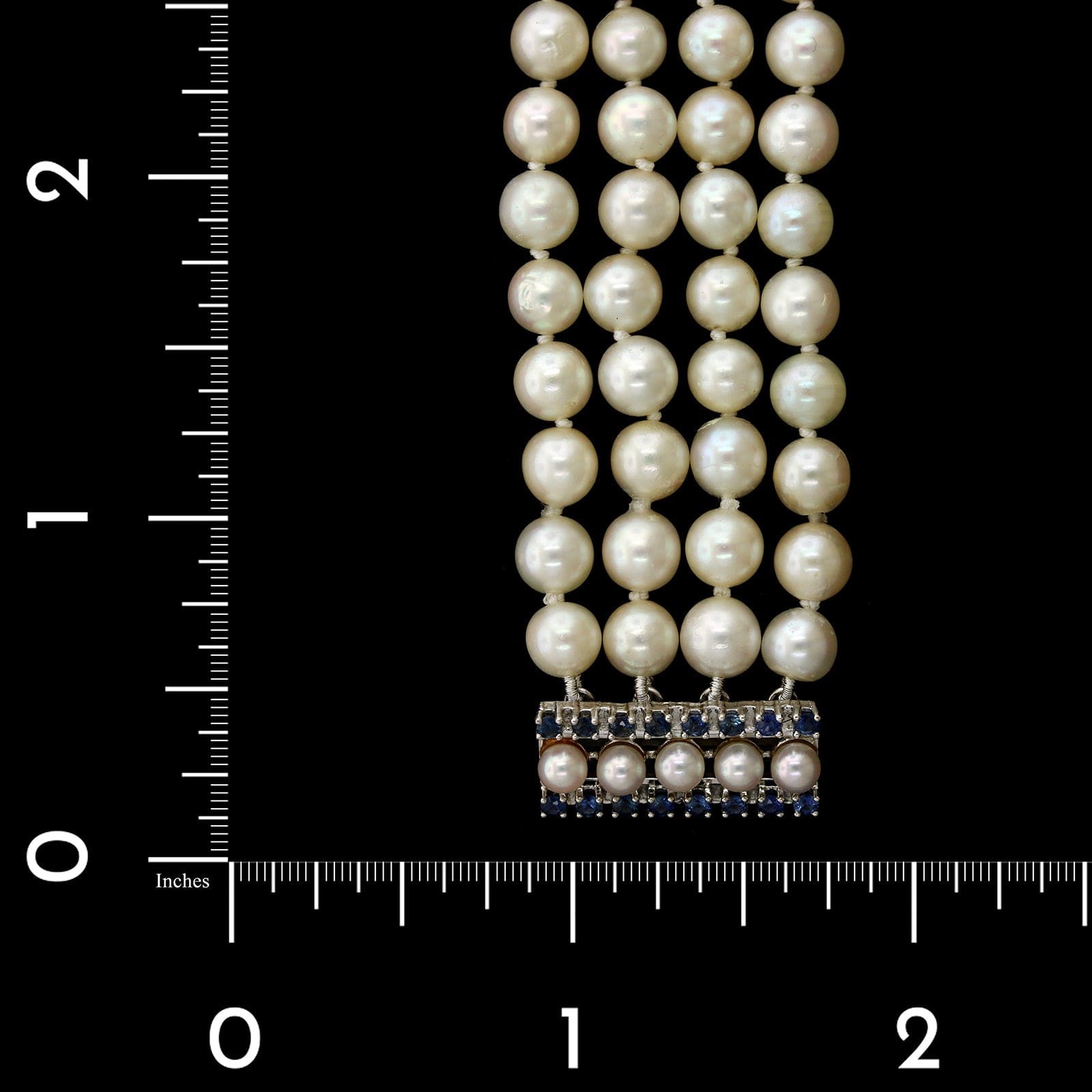 Estate Cultured Pearl and Sapphire Bracelet