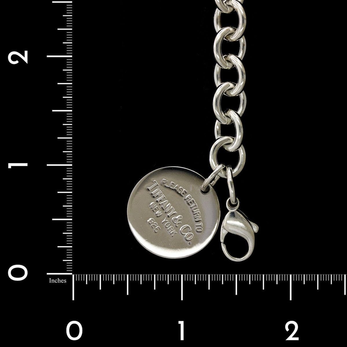 Tiffany & Co. Sterling Silver Estate Round Tag Charm Bracelet