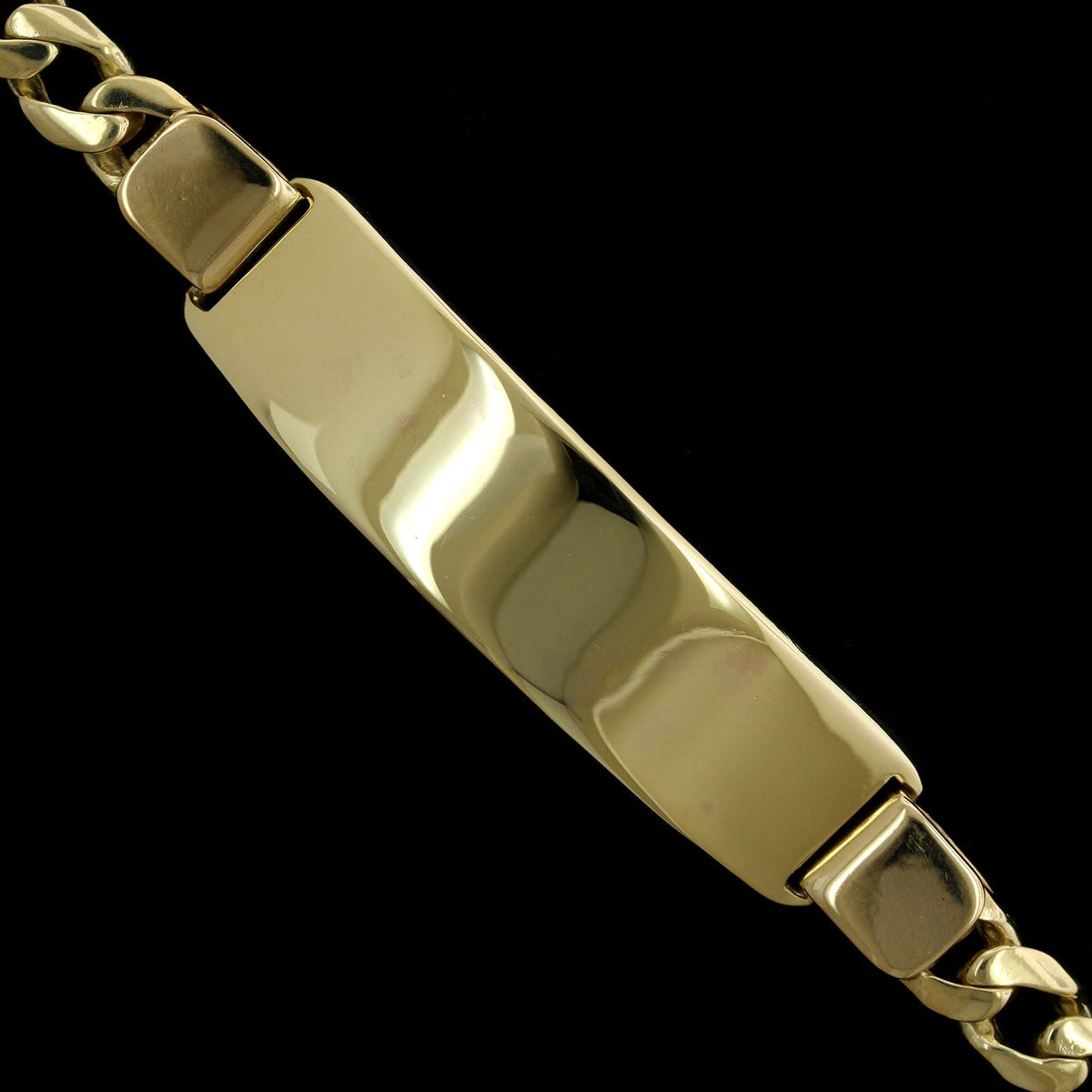 18K Yellow Gold Estate Curb Link ID Bracelet