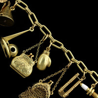 Vintage 14K Yellow Gold Estate Charm Bracelet