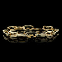14K Yellow Gold Estate Oval Fancy Link Bracelet