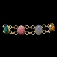 14K Yellow Gold Estate Gem-set Scarab Bracelet