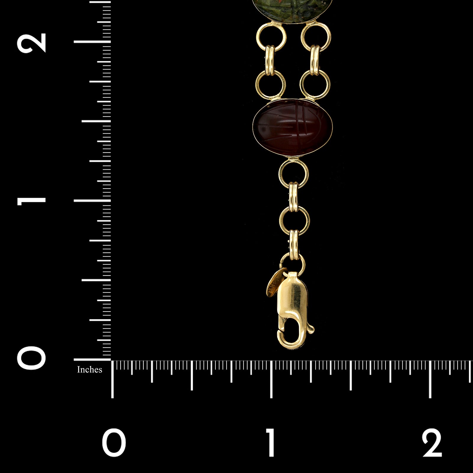 14K Yellow Gold Estate Gem-set Scarab Bracelet