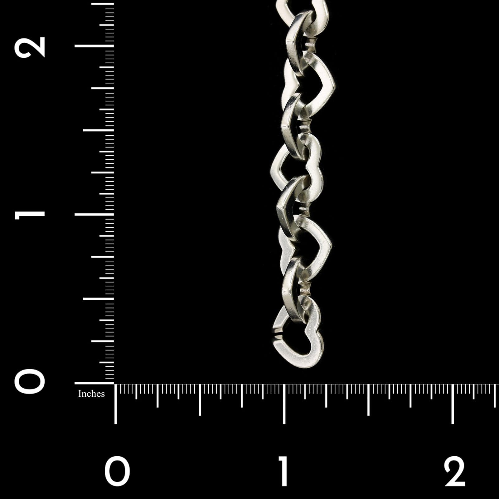 Tiffany & Co. Sterling Silver and 18K Yellow Gold Estate Heart Link Bracelet