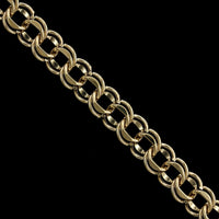 14K Yellow Gold Estate Double Link Charm Bracelet