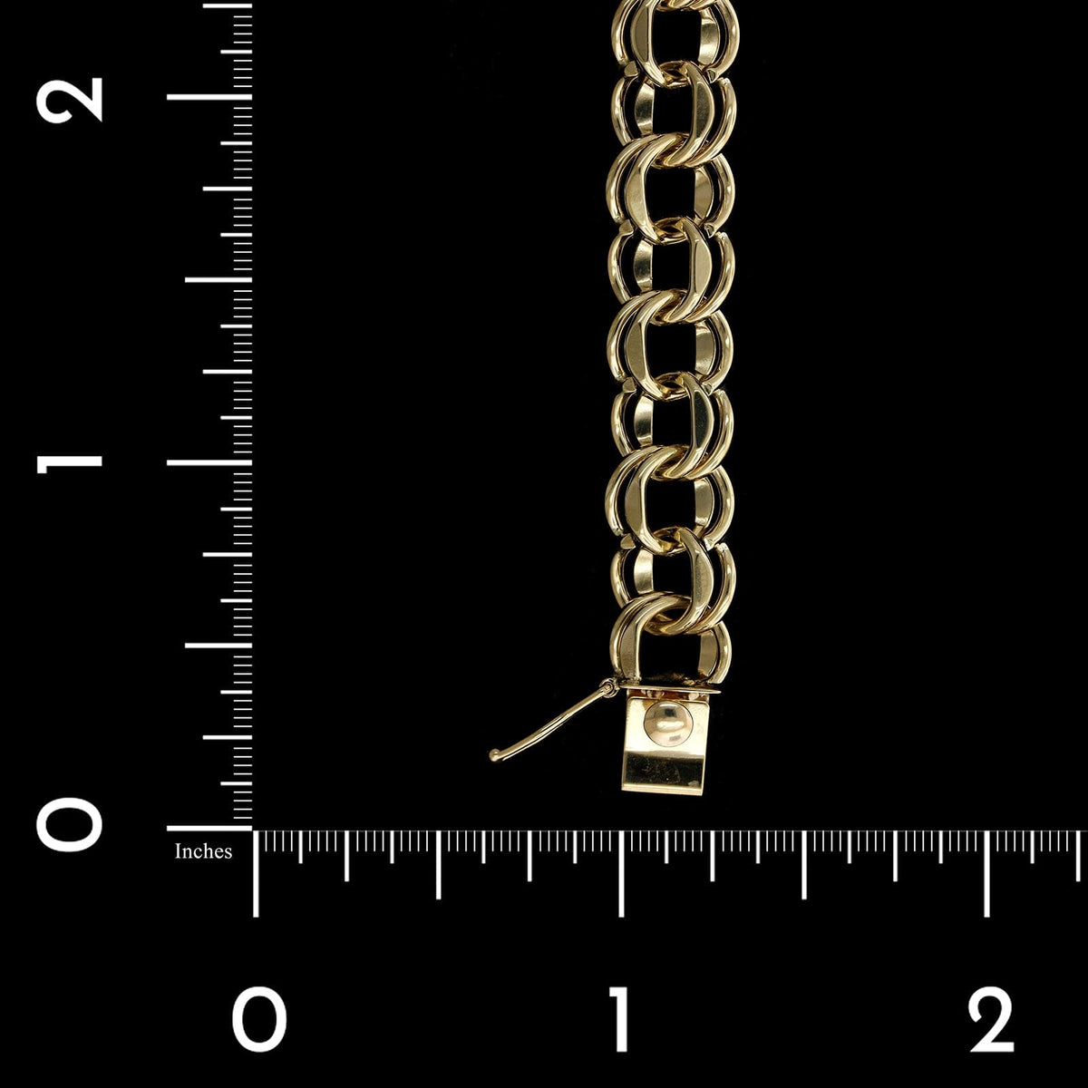 14K Yellow Gold Estate Double Link Charm Bracelet