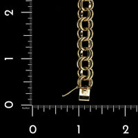 14K Yellow Gold Estate Double Link Charm Bracelet